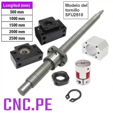 Tornillo de bolas, alta precisión, recorrido fluido y compatibilidad con motores NEMA 34. Ideal para máquinas CNC.