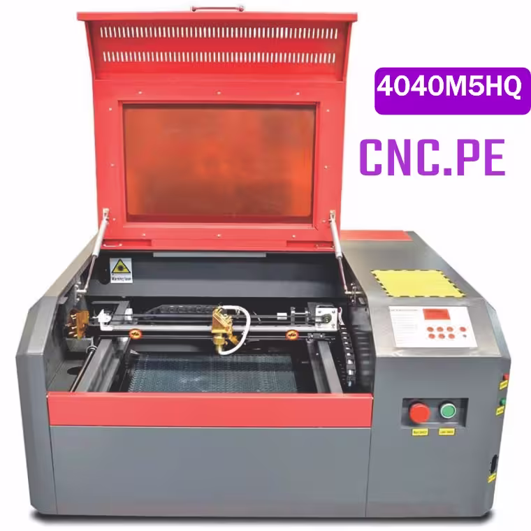 4040M5HQ Máquina CNC Láser CO2 50W 4040 PRO para corte y grabado en MDF, acrílico, madera, vinilo, cuero y vidrio. Precisión 0.01mm. Incluye soporte y garantía.