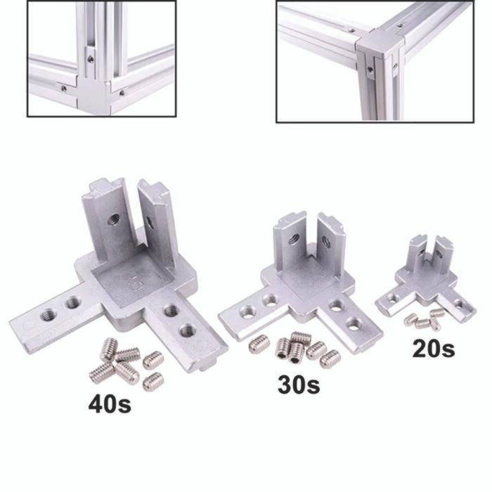 Conector tridimensional 90 grados tipo interior para perfil 40 T-SLOT