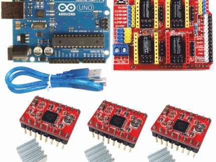 3 DRV8825, arduino uno R3 DIP y shield CNC