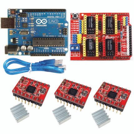 3 DRV8825, arduino uno R3 DIP y shield CNC