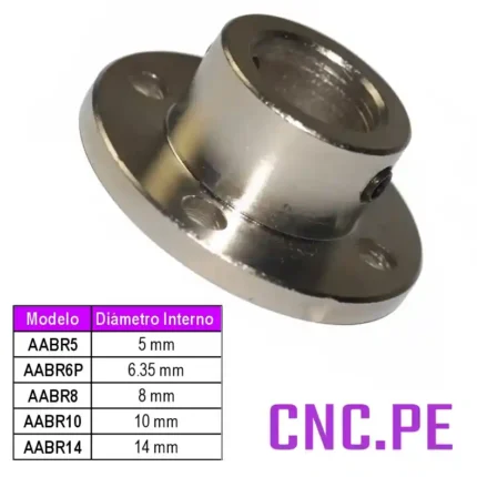 Acoplamiento de 5mm a 14mm. Alta precisión, sujeción segura y diseño robusto en aluminio. ¡Optimiza tu transmisión!