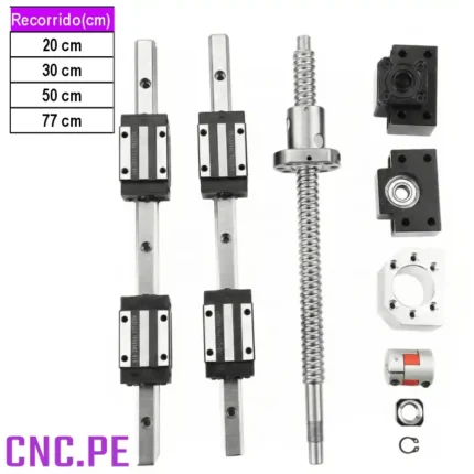 Descubre el kit tornillo de bolas SFU1605 Ideal para actuadores CNC de 20 a 77cm de recorrido con precisión y suavidad.