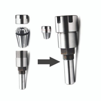 SKU AER1, Adaptador de vástago 1/2 pulgada a chuck ER20. Incluye pinza o collet ER20-12.7mm para fresas de 1/2 pulgada de diámetro de vástago de sujeción. "Instalación fácil"