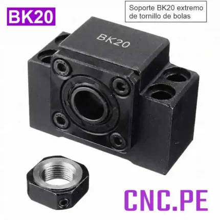 Soporte BK20, alta rigidez, resistencia y precisión axial para CNC.