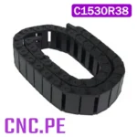 Cadena portacable 15x30mm semiabierta con radio de curvatura 38mm.