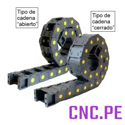 Cadena portacable 35x100 Ideal para CNC y automatización industrial. Mayor radio de curvatura y menor estrés en cables.