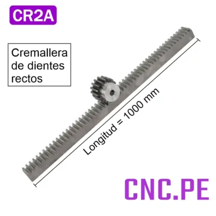 Cremallera 20x20mm, ideal para CNC de gran recorrido, sistemas lineales precisos y transmisión sin pandeo.