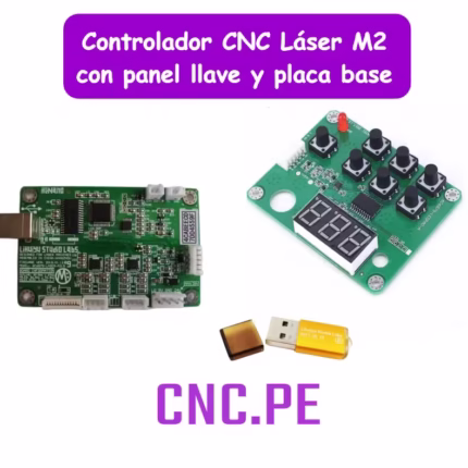 Controlador CNC Láser M2 con panel, botonera, llave y placa base. Repuesto completo y confiable para maquinas de grabado y corte laser CO2.
