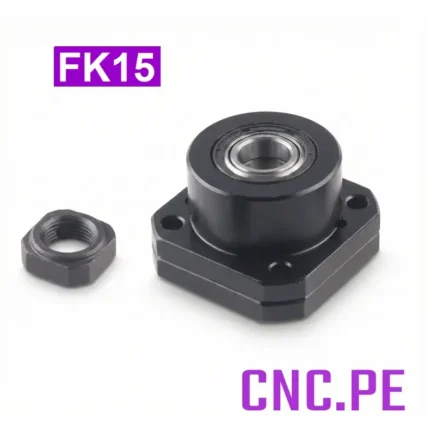Soporte FK15, modelo de pie con contratuerca. Ideal para CNC y automatización.