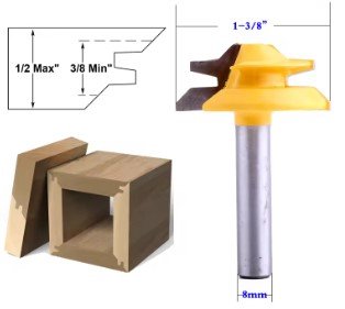 Fresa para modulación de esquinas 45°, ensamble profesional