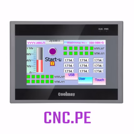 Descubre el PLC con HMI integrado, QM3G-43FH-24MT COOLMAY de 4.3″ con pantalla táctil. Todo en uno: 12 entradas NPN, 12 salidas transistor, entradas/salidas analógicas, PWM, comunicación múltiple y diseño compacto que ahorra espacio, tiempo y costos.