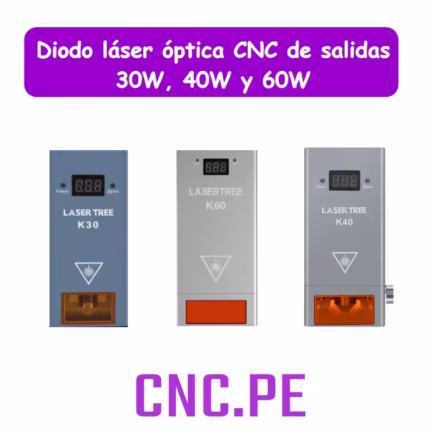 Diodo láser óptica CNC de salidas 30W, 40W y 60W