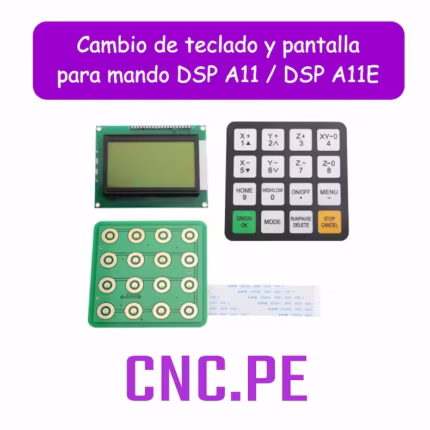 Servicio profesional de cambio de teclado, botones y pantalla dañada para mando DSP A11 / DSP A11E. Recupera el control total de tu máquina CNC láser con repuestos originales y mano de obra especializada.