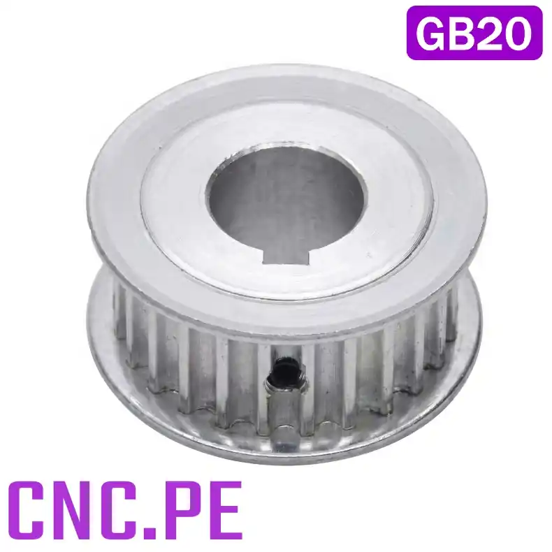 GB20 - Polea 20 dientes HTD5M 15mm con chavetero 5x5mm Polea de 20 dientes, ideal para cajas reductoras sincrónicas con reducción 4.5:1 (90T:20T).