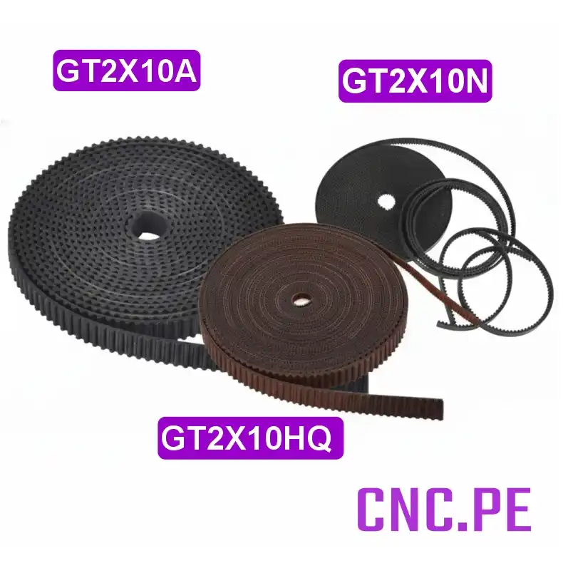 GT2X10 Faja dentada GT2 de 10 mm por metro en PU, nylon o caucho. Alta precisión, durabilidad y flexibilidad para CNC, impresoras 3D y equipos industriales.