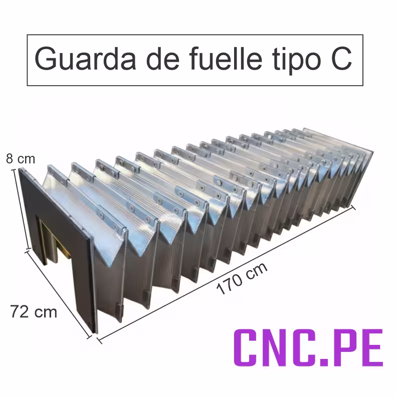 Guarda de fuelle Protege tus equipos CNC o láser con guarda fuelle tipo acordeón de 170 cm.