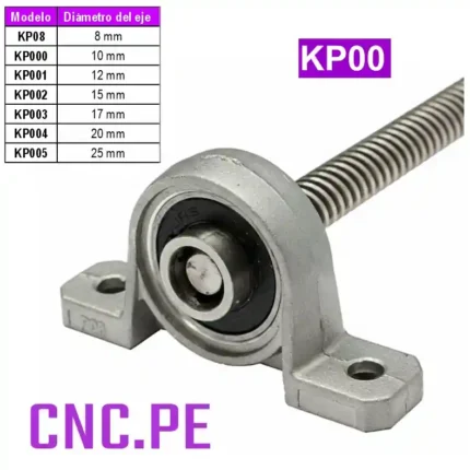 Chumaceras con rodamiento para ejes de 8 a 25mm. Ideales para maquinaria CNC, automatización y sistemas de movimiento lineal.