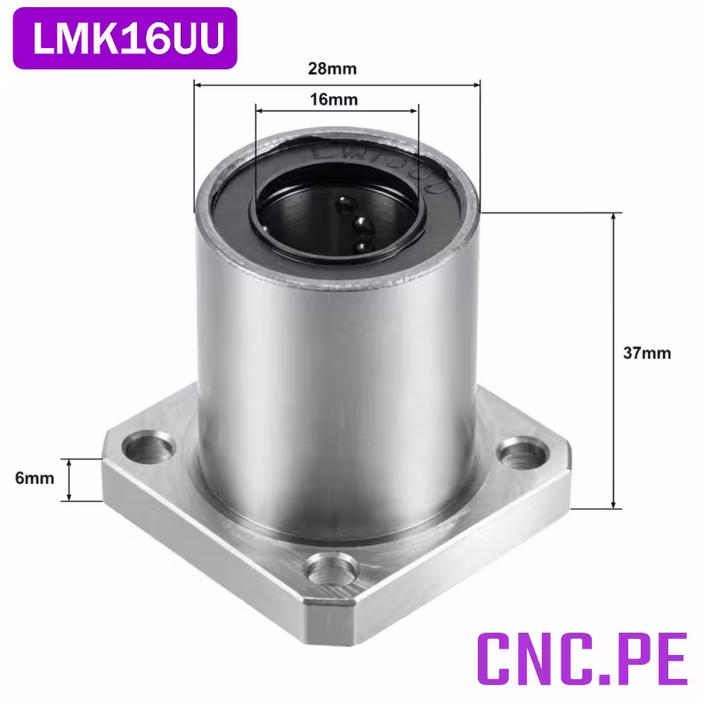 LMK16UU El rodamiento lineal LMK16UU para barras redondas de 16 mm ofrece precisión, suavidad.