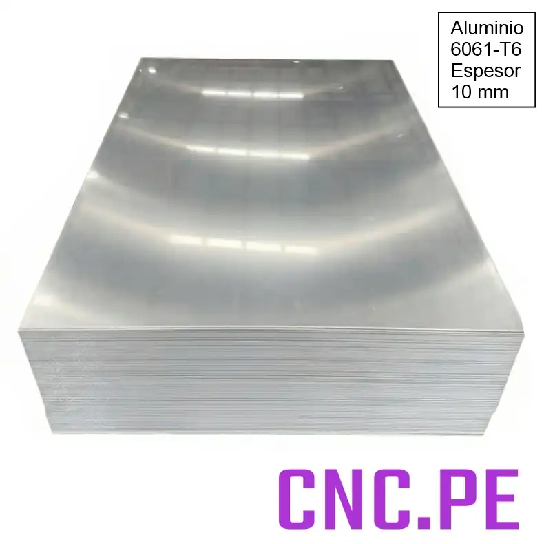 PA10 - Plancha aluminio 6061 10mm | rigidez para mecanizado Plancha aluminio 6061-T6 de 10mm. Para mecanizado, fabricación de piezas industriales y aplicaciones de ingeniería.