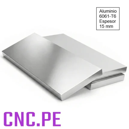 Plancha de aluminio 6061 de 15mm. Ideal para mecanizado, fabricación de piezas y aplicaciones industriales.