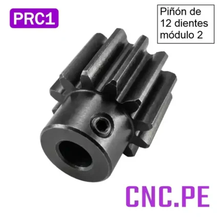 Piñón 12 dientes módulo 2 Ideal para motores NEMA 23 en CNC, routers y sistemas de movimiento lineal precisos.