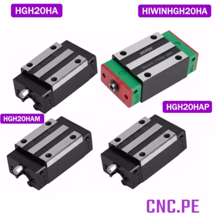 Rodamientos lineales HGH20HA y HGH20HAM para guía HGR20.