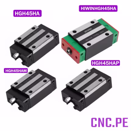 Rodamiento lineal HGH45HA para guía cuadrada HGR45. Alta precisión, durabilidad y suavidad de movimiento.
