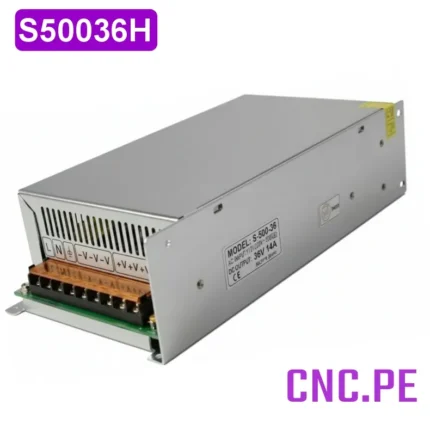 Fuente conmutada S-500-36, ofrece estabilidad, alta eficiencia y operación continua.