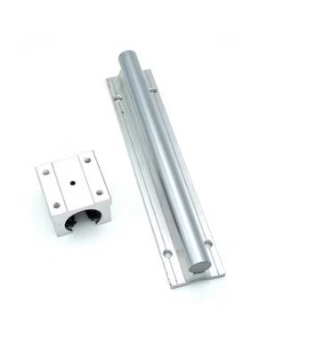 Guía lineal SBR10 cromada con pedestal de aluminio