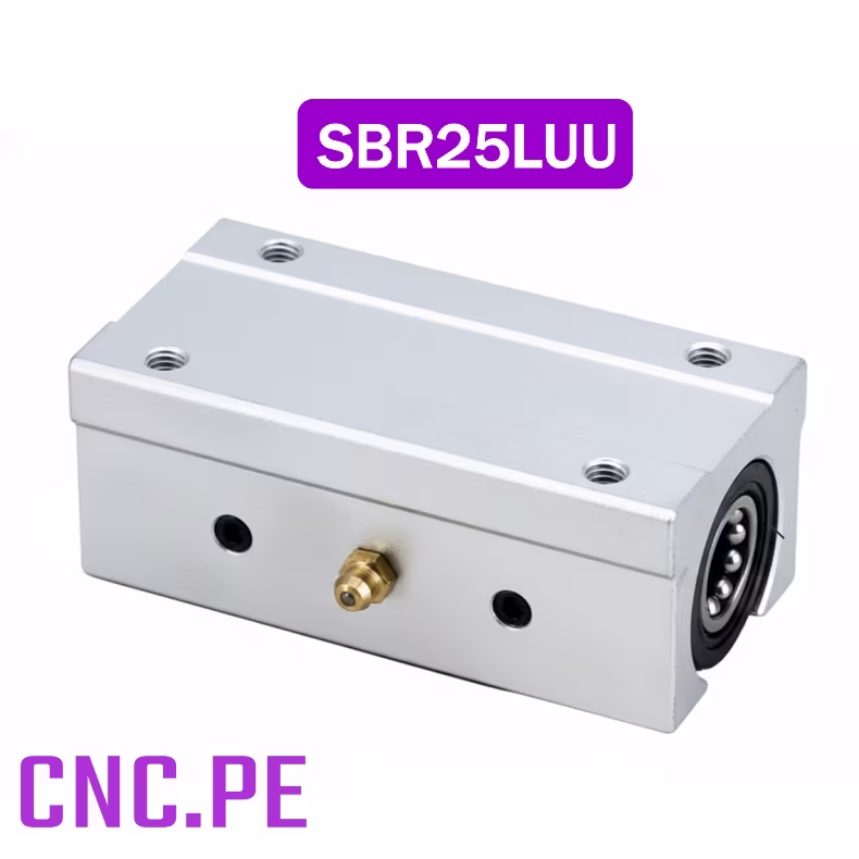 SBR25LUU Rodamiento lineal SBR25LUU para guía SBR25 con niple de lubricación.