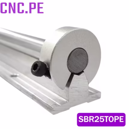 Collarín tope de aluminio para guía SBR25. Asegura el recorrido del patín y evita salidas del riel.