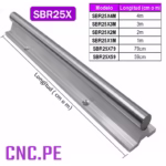 Guías lineales SBR25 cromado con pedestal de aluminio. Alta rigidez, precisión y durabilidad.
