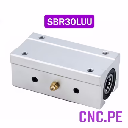 Rodamiento lineal SBR30LUU con niple de lubricación.
