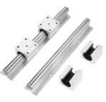 Guía lineal SBR50 cromado con pedestal de aluminio