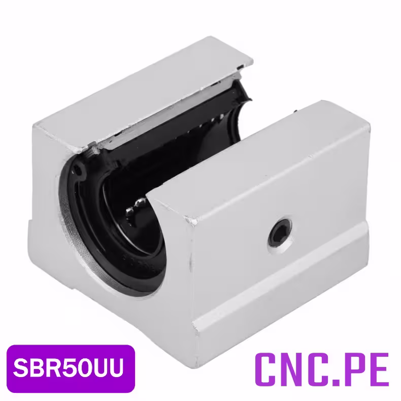 SBR50UU Rodamiento lineal SBR50UU para guía SBR50. Ofrece alta precisión, soporte estable y movimiento suave ideal para máquinas CNC.