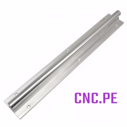 Guía lineal SBR50 cromado de 50 mm y pedestal de aluminio.