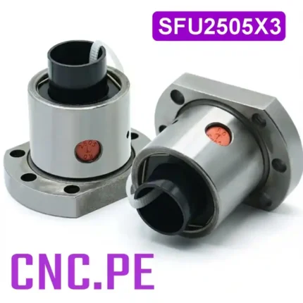 Tuerca para tornillo de bolas, ideal para sistemas CNC y automatización industrial.