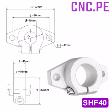 El soporte SHF40 para ejes garantiza una sujeción precisa y estable para ejes redondos de 40 mm.