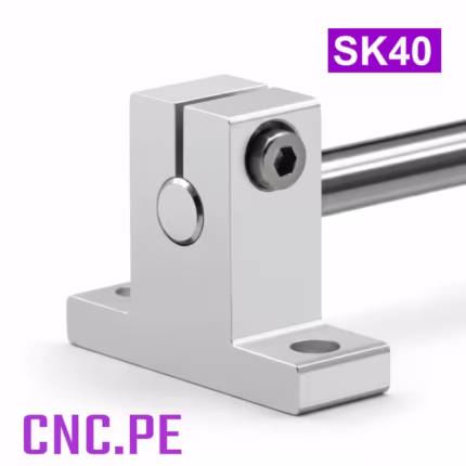 Soporte SK40 para eje 40mm. Fabricado en aluminio resistente, ideal para CNC, automatización y maquinaria industrial.