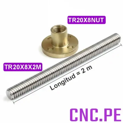 Husillo trapezoidal. Ideal para sistemas CNC, equipos automatizados y maquinaria industrial.