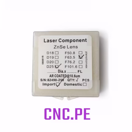 Compra lente CNC láser CO2 de 25mm con longitud focal 63.5mm. Ideal para CNCs de corte y grabado. Alta calidad y precisión óptica.