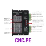 Driver DM556 para motor paso a paso NEMA 17, 23 y 24. Soporta hasta 5.6A pico y voltaje de 36VDC. Ideal para sistemas CNC y automatización industrial.
