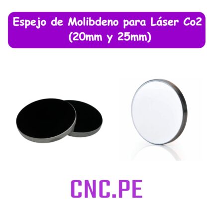 Compra espejo de molibdeno (Mo) para máquinas láser CO2 de 20mm y 25mm de diámetro. Alta resistencia al calor, durabilidad y rendimiento estable hasta 200W.