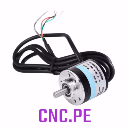 Sensor encoder rotativo 600PPR E3856G5-500B-G24N con eje de 6mm, señal A/B, 5-24V, ideal para automatización, robótica y control de motores.