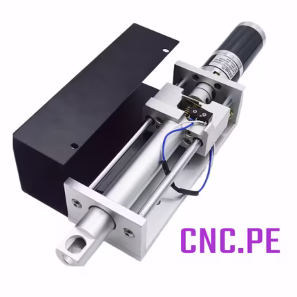 Descubre el actuador de plasma CNC de 200mm con motorreductor 24V y tornillo de bolas Ø16mm. Ideal para máquinas robustas, precisión y durabilidad.
