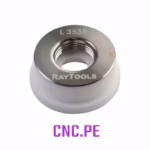 Compra el soporte de boquilla cerámica RAYTOOLS Ø32mm con rosca interna M14. Repuesto original para cabezales de corte láser de fibra.