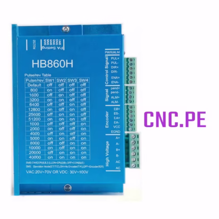 Servo driver Leadshine HB860H para motor NEMA 34. Ideal para sistemas CNC y automatización. Alto rendimiento, precisión, eficiencia y protección avanzada.