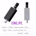 Descubre el actuador de plasma CNC de 200mm con motorreductor 24V y tornillo de bolas Ø16mm. Ideal para máquinas robustas, precisión y durabilidad.