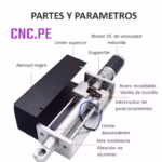 Descubre el actuador de plasma CNC de 200mm con motorreductor 24V y tornillo de bolas Ø16mm. Ideal para máquinas robustas, precisión y durabilidad.